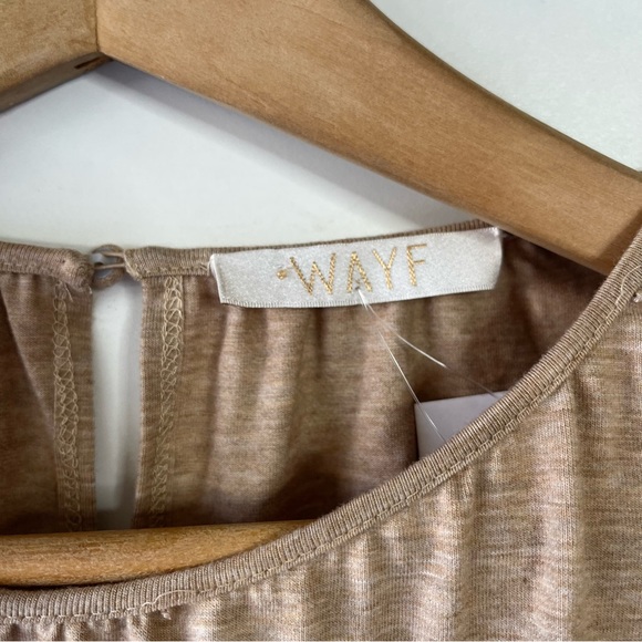 Wayf tan padded shoulder midi dress - Picture 4 of 6